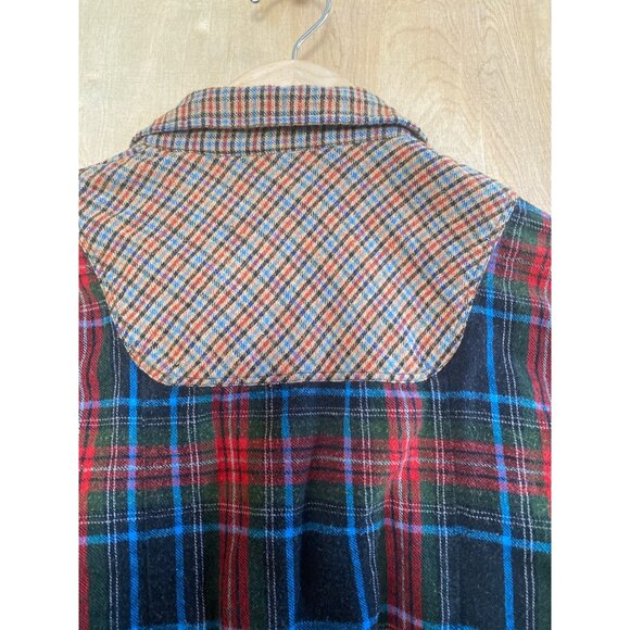 Free People We the Free Mixed Media Flannel Tweed Shirt Plaid Distressed Sz XS - Picture 7 of 10